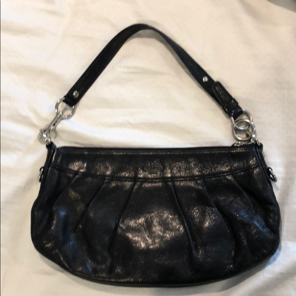 Coach black leather purse bag